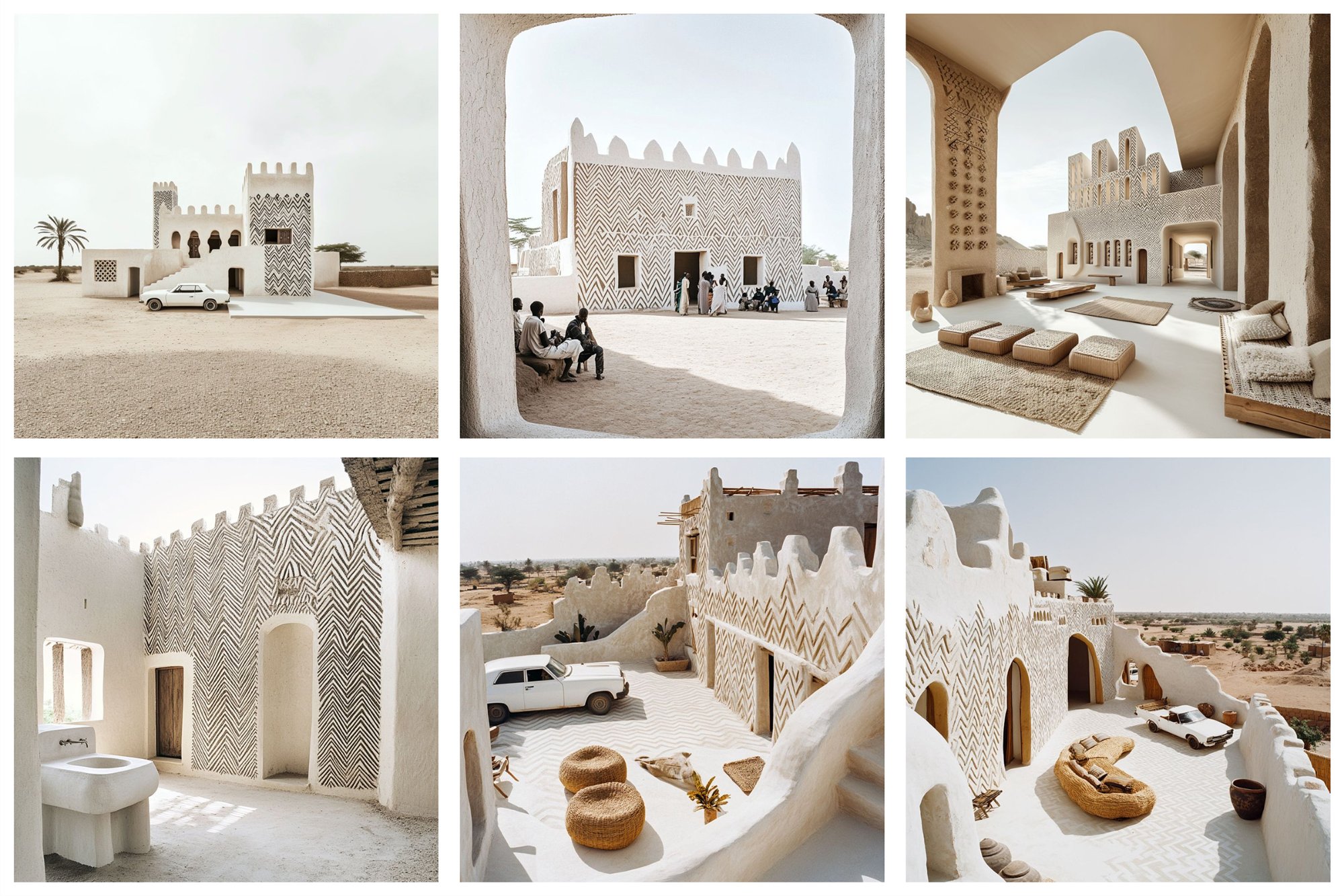 Konzeptvisualisierung Wüstenarchitektur