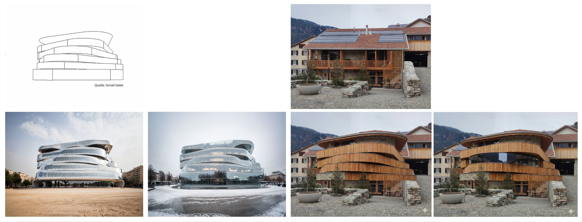 Studie Materialisierungsvarianten Fassade